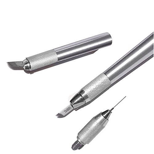 Pinkiou Microblading Pen Tattoo Machine for Permanent Makeup Eyebrow Beauty (silver)