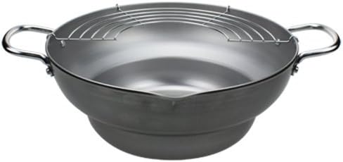 Stepped tempura pot with iron 28 cm (with ami)