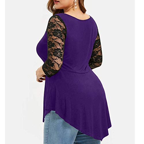ZEELIY-Damen-Groe-Gren-Oberteile-Sommer-Mode-Frauen-Chiffon-Bnder-Laterne-halbe-Hlse-Mesh-Perspektive-Tops