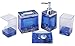 AMC 5pc Acrylic Bathroom Accessory Set w/Ocean and Ocean Shell Design, Blue