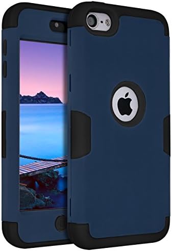 ANLI Case for Apple iPod Touch 6th Generation,Hybrid 3in1 Drop Protection Armor Protective Case Cover for iPod Touch 5 / Touch 6 Navy Blue Black