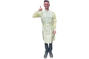 KEEBOMED Disposable Isolation Gowns - PPE Gowns Disposable - Knee-Length, Non-Woven, Fluid-Resistant Gowns, Latex Free (50, XL)