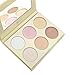 Beshine Highlighter Palette, 6-Color Highlighter Palette Brightening powder,Facial Stereoscopic Corrective Exquisite Powder for All Skin Types (Gold)