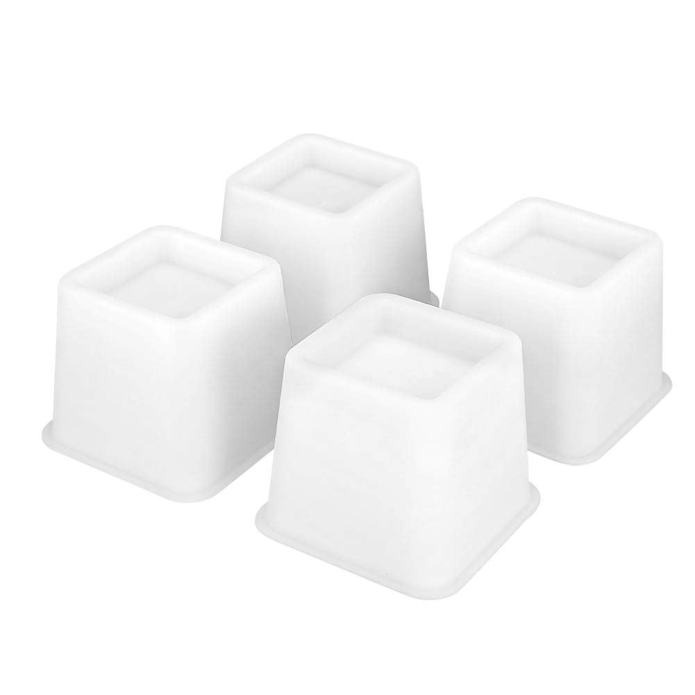 4 Pcs 4 Inch Table Risers, Stable Riser Feet Lift Set, Furniture Lifting Set for Sofa, Chair, Bed