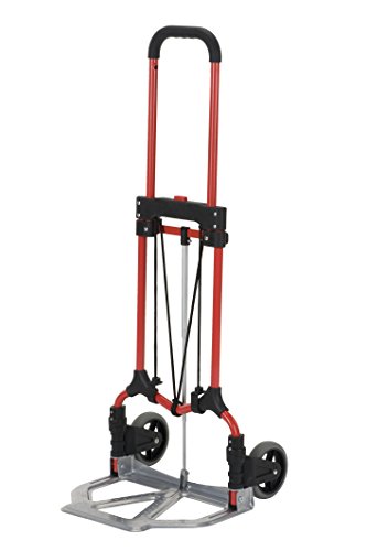 Magna Cart S-RS Personal MCI Folding Steel Hand Truck, Red/Silver