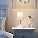 tomons Bedside Lamp, Kids Room LED Small Nightstand Table Lamp Dresser Light, Fabric Shade Solid Wood Desk Lamp for Bedroom Living Room, Dorm, Coffee Table,Bedroom,Girls Room, Office
