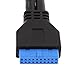 Cordking Uxcell USB 3.0 A Type Female to Female 20 Pin Box Header Slot Adapter