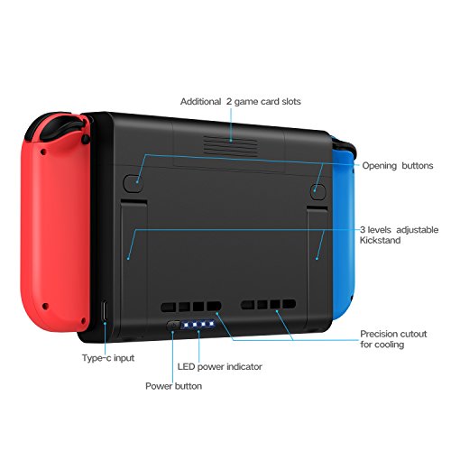 New Version] Extended Battery Charger Case For Nintendo Switch