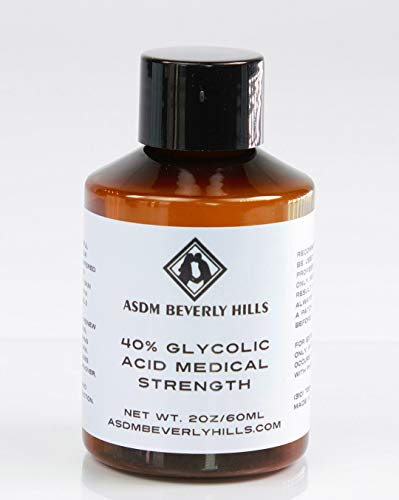 ASDM Beverly Hills Medical Grade Glycolic Acid Peel 40% 2ounce 60 millilite rPRO Strength AHA Chemical Peel Treatment, Alpha Hydroxy for Acne Scars,Wrinkles, Blackheads,Pores, Discoloration, Aging Skin