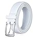 KM Legend Men's Genuine Leather Dress Belt with Premium Quality - Classic & Fashion Design for Work Business and Casual (sWhite, 40)