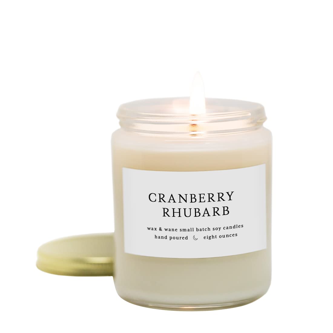 Photo 1 of Wax & Wane Cranberry + Rhubarb Fall Berry Modern Candle- 8 Oz Scented Candle - 55+ Hours Long Lasting Scented Candles Hand Made In The USA From 100% Natural Soy Wax