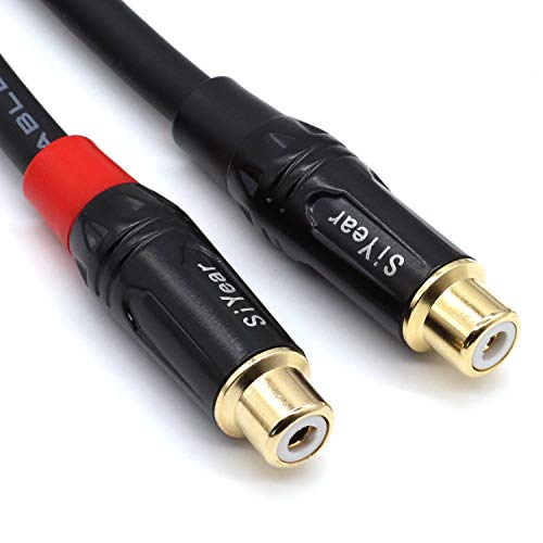 SiYear Dual RCA to 1/4" Cable,6.35mm (1/4 inch) Male Stereo to 2RCA Female Y Splitter Adapter Cable(5Feet