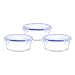 Glass Meal Prep 2 Compartment Round Containers with Vented Lids Gift Set (3 Pack) Dishwasher Freezer Microwave Oven Safe - BPA Free Food Storage Solution!