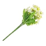 1 Bunch Cineraria Artificial Flower Bouquet Home Office Decor (Light Yellow and White)
