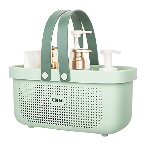 JiatuA Plastic Storage Basket with Handle Portable Shower Caddy Tote Organizer Basket