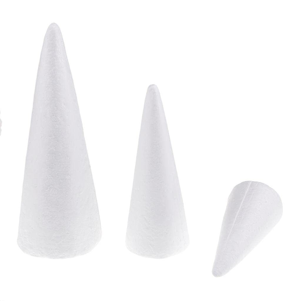 zalati Foam Pillar Cone Shaped 3pcs Material for Kids Modeling DIY Art Craft - 15cm+20cm+25cm — image 1