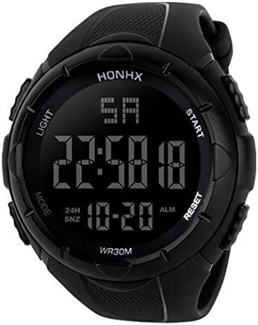 Hot Sale Men Watch Daoroka Luxury Analog Digital Military Army Sport LED Waterproof Wrist Watch Gift Father’s Day (Black)
