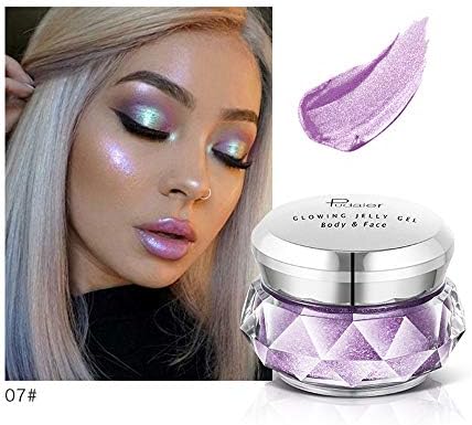 Cream Foundation Shimmer Highlighter Cream Illuminate Concealer, 8 Colors Face Glow Eyeshadow Waterproof Jelly Gel Highlighter Makeup Concealer Lightweight Cosmetics (G)