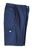 Dickies Occupational Workwear LR642NV 38 Polyester/ Cotton Relaxed Fit Men's Premium Industrial Multi-Use Pocket Short with Hidden Snap Closure, 38