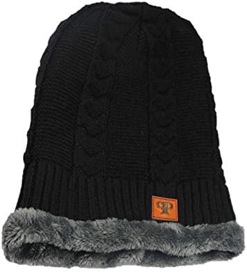 V3E Men's|Boy's Imported Black Woollen Warm Knitted Hat Inside Fur Beanies|Skullies\n