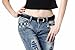 Set of 4 HBY Women Metal Fashion Skinny Leather Belt Elastic belt solid color