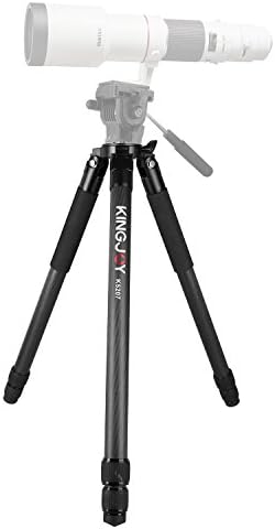 Carbon Fiber Video Tripod Stand, Papaler K5207 59"/150cm professional heavy duty Travel Tripod adaptor with 3/8" Screw for Nikon Canon Sony DSLR Cameras, Camcorders(Black)