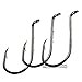 Offset Octopus Circle Hooks, 100pcs Baitholder Fishing Hooks Sharp Beak Fishing Gear and Equipment for Catfish Freshwater Saltwater Steelhead Trout Bass, Black, Size #8-6/0