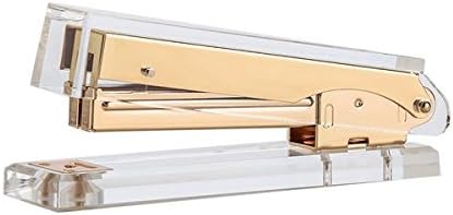 Clear Gold Toned Acrylic Stapler by DS DRAYMOND STORY - Fits Standard Staples (24/6 or 26/6) - Graduation Gifts Gold