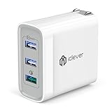 iClever Quick Charge 3.0 Wall Charger 38W 3-Port USB Power Adapter for Samsung Galaxy S8/S7/S6/Edge, iPhone 7/6s/Plus, iPad Air 2/Mini 3 and more