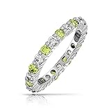 Bling Jewelry Silver Simulated Peridot CZ August Eternity Birthstone Ring