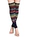 Santwo Women Knee High Socks Winter Bohemian Boot Cuffs Knit Crochet Leg Warmers (navy)