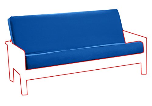 Royal Sleep Products Futon Cover with 3 Sided Zipper - Factory Direct - Full or Queen - Solid Colors - Premium Cotton/Polyester Blend - Futon Mattress Cover (Blue, Queen (Fits 8" to 10" Mattress))