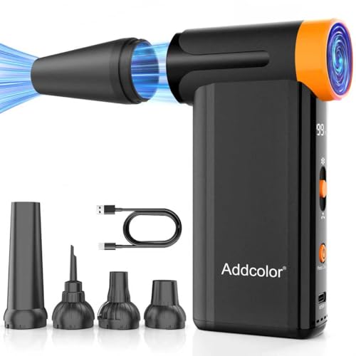 AD51 - Plumero de aire comprimido de 2000 mAh, con 8 velocidades ajustables, 106770 RPM con pantalla, sopladores portátiles de mano para teclado, computadora, coche, exterior, cama de aire
