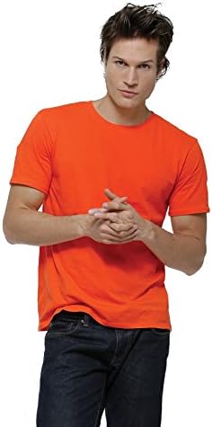 Neushop Men's Voysey 100% Cotton Premium T-Shirt in 27 Colors, Golden Poppy, XL