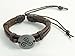 Luckyplan Vintage Punk Fashion Men's Leather Wristband Link Bracelet