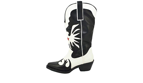 Botas Texano Mujer con Estrella Roja y Fantasía Blanca y Negra Altura  Pantorrilla Camperos Punta Tacco Western Negro Size: 41 EU : Amazon.es:  Zapatos y complementos