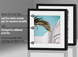Americanflat 8x8 Picture Frame in Black - Use as