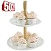 Sweese Cupcake Stand - 2 Tier Porcelain Dessert Platter,Ivory White and Odd Shape