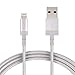 AmazonBasics Nylon Braided Lightning to USB A Cable, MFi Certified iPhone Charger, Silver, 3-Foot primary