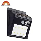 XINREE Solar Motion Sensor Night Waterproof Wireless 8 LED for outdoor wall