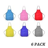 Senfhome Children Aprons Multicolored Kids Artists Aprons, Children's Artists Fabric Aprons for Kitchen, Classroom, Community Event, Crafts and Art Painting Activity … (6pack)