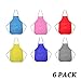 Senfhome Children Aprons Multicolored Kids Artists Aprons, Children's Artists Fabric Aprons for Kitchen, Classroom, Community Event, Crafts and Art Painting Activity ... (6pack)