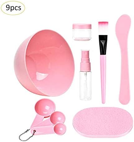 Sunronal DIY Mask Tool Set Medium 9 In 1 Women Face Care Mask Tool Mask Bowl Spatula Brush Set