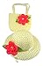 Butterfly Twinkles Girls Tea Party Dress Up Play Set with Sun Hat, Purse, and White Gloves Ivory with Red Flowers