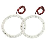 uxcell® 2 x 80mm Red 24 SMD LED Rear Angel Eyes Halo Ring