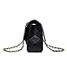 Women's Chain Quilted PU Leather Shoulder Bag (11', Black)