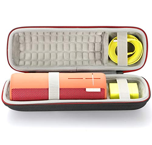 Hard Case Travel Carrying Storage Bag for Ultimate Ears UE Boom 2 / UE Boom 1 Wireless Bluetooth Portable Speaker. Fits USB Cable and Wall Charger - Black