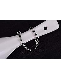 Pendientes de aro con 7 cristales de plata de ley 925, hipoalergénicos.