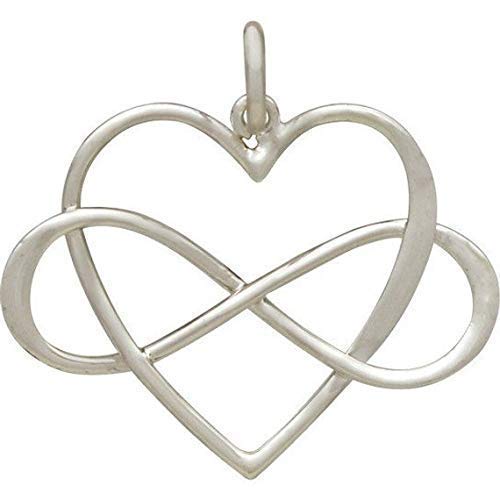Infinity Heart Charm Pendant In Sterling Silver On An 18" Sterling Silver Cable Chain plus 4" extender, Daughter In Law Gift From Mother In Law