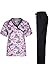 MedPro Women's Printed Medical Scrub Set Mock Wrap Top and Pants